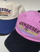 two tone vintage washing ball cap (Pink/Black)