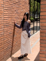 [5color]ジュエルサマーボートネック長袖ネットニット / Juel Summer Boat Neck Long Sleeve Net Knit