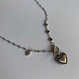 eh ユニークハートサージカルトグルバーネックレス/eh Unique Heart Surgical Toggle Bar Necklace