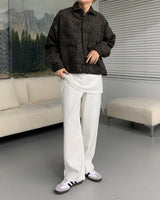 CRウールレオパードクロップドシャツ/CR Wool Leopard Cropped Shirt (2 colors)