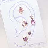 ヤングロングプレンティオブパープルムーンピアス / [Styling] Younglong Plenty of Purple Moon Piercing 5 Set