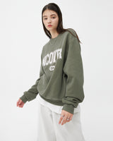 PIGMENT CRACK LOGO SWEATSHIRT-KHAKI (6604482478198)