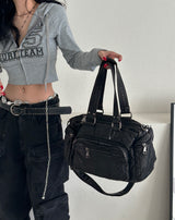 Star cropped mini hoodie zip-up