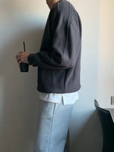 LMN ラインオーバーサイズスウェットシャツ / LMN line oversized fit sweatshirt (4 colors)