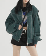 ヴィッパーレザー2WAYジップアップジャケット