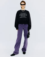 スプレーアーチロゴクロップスウェット/SPRAY ARCH LOGO CROP SWEATSHIRT-CHARCOAL