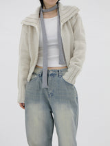 ルベンカラージップアップカーディガン / Ruben Collar Zip-up Cardigan (6color)
