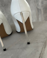 Silver-grooved Stelleto high heels