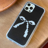 RIBBON KNIT HARD JELL CASE _BLACK