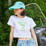 フラワークロップ半袖Tシャツ