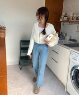 ミドルトーンカッティング デニムパンツ