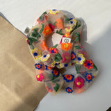 FLOWER NEEDLEPOINT SCRUNCHIE