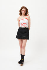 チェリートムボーイグラフィックノースリーブ / CHERRY TOMBOY GRAPHIC SLEEVELESS [WHITE]