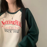[Fleece-Lined/Satisfaction Level 100] ノッティングヒルカラーフリースラインレタリングオーバーサイズフィットスウェットシャツ