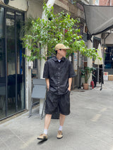 セルクロップデニムハーフシャツ