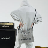 スラブバイオウォッシングキャンバスバッグ / SLUB BIO-WASHING CANVAS BAG-LIGHT GREY