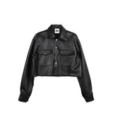 3 TAP French Leather Crop Shirt Jacket (2color)