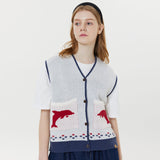 ドルフィンニットベスト / Dolphin knit vest