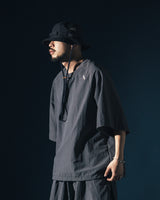 ナイロンストリングラグランハーフTシャツ/Nylon String Raglan Half Tee - Grey