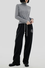 カラーコンビネーションレタリングブラッシュトレーニングパンツ / Color combination lettering brushed training pants (3color)