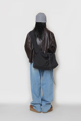 クロップレザーカーディガン / Crop leather cardigan