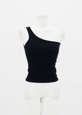 リブワンショルダースリーブレス / Ribbed One Shoulder Sleeveless (4color)