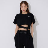 スクエア バックル ショート スリーブ Tシャツ / TOP(9367) Square Buckle Short Sleeve T