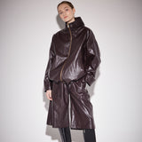 レザーバルミューダハーフパンツ / Leather bermuda shorts brown