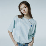 Dolphin stripe boat neck half sleeve t shirts (6563749560438)