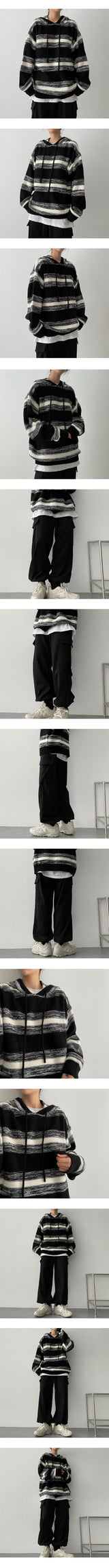 ポセンラインフードニットウェア / posenline hooded knitwear