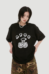 Cherry Bear Tee_Black (6699065147510)
