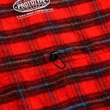 [UNISEX] Oversized Drawstring Checked Shirt (RED) (6655765643382)