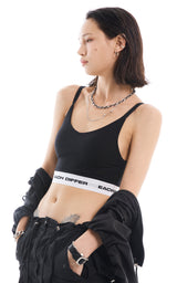  LOGO BAND BRA TOP_BLACK