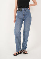 ミディアムストレートデニムパンツ / MEDIUM BLUE STRAIGHT DENIM PANTS [16626]