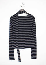 ストライプスカーフセットTシャツ/Stripe scarf set T-shirt (2color)
