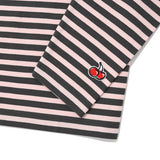 チェリーストライプロングスリーブTシャツ／CHERRY STRIPE LONG SLEEVE T-SHIRT [BLACK]