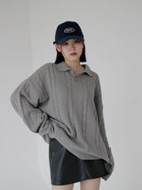 ケーブルカラーニット / Cable collar knit (4color)
