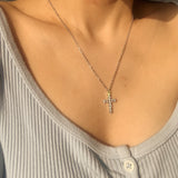 Gaia Cubic Cross Necklace (6586342015094)