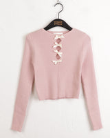 Papi Two-Way reversible Balletcore Ribbon Long-Sleeved Knitwear