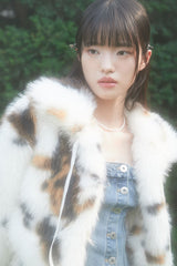 MIXED CAT FUR JACKET (WHITE)