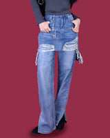 レイヤードスカートデニムパンツ / layered skirt denim pants