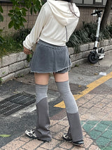 カラーマッチングスリットレッグウォーマー / color matching slit leg warmer