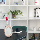 セラミックボールドフレームドテーブルミラー / Ceramic Bold Framed Table Mirror - Nude