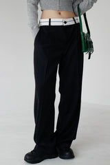 オビカラーマッチングロングスラックス / no.874 obi color matching long slacks (2color)