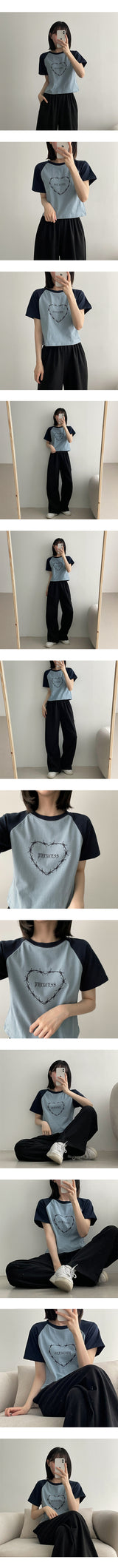 プリンセスラグランショートスリーブTシャツ / Princess raglan short-sleeved T-shirt