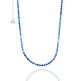 ブルーミニテニスネックレス/[S925] Blue Mini Tennis Necklace (white silver)