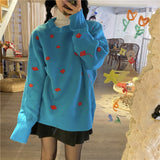 フラワーニット / Blue flower knit