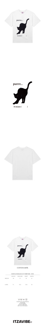 グッドラックブラックキャットTシャツ