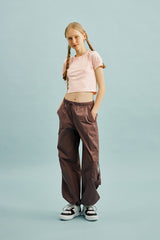 スモールチェリークロップ丈のTシャツ／SMALL CHERRY CROP T-SHIRT [SALMON PINK]