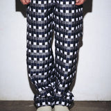 チェッカードバギーパンツ/NAVY CHECKERED BAGGY PANTS